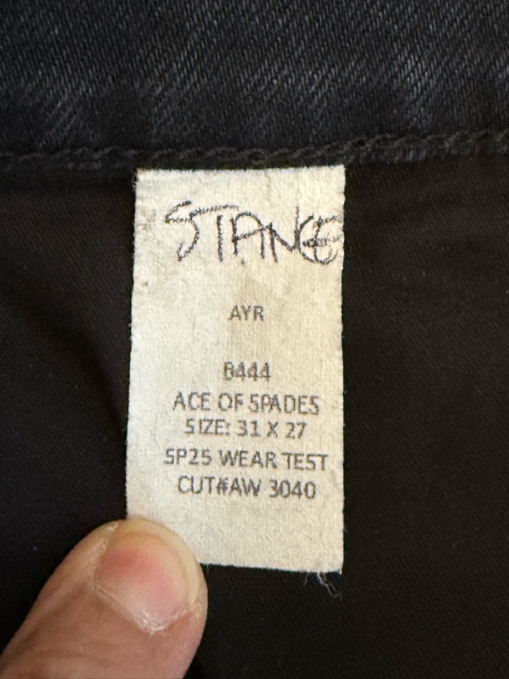 AYR High-Rise Straight Leg Black Denim Jeans Sz 31 ace of spades luxury Everyday - Picture 5 of 10